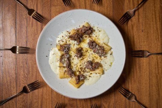 Pastitsio Desconstruido en restaurante Taboo Polanco 