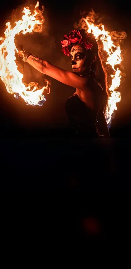 show de fuego en Los Cabos