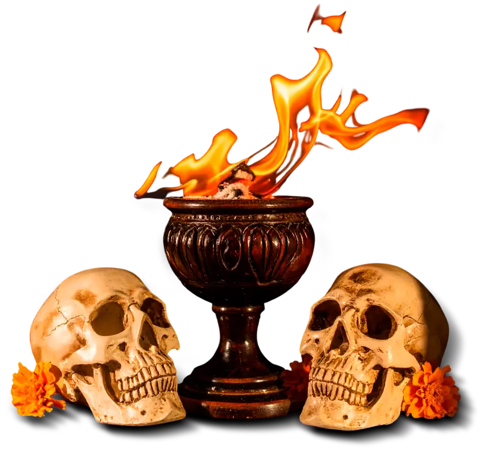 calaveras con incienso