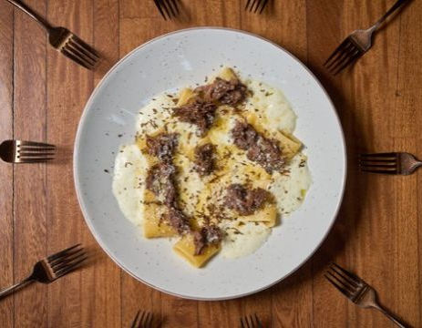 Deconstructed Pastitsio at Taboo Polanco Restaurant
